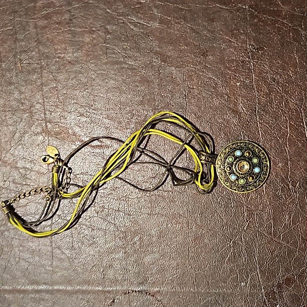 Light Green tone with multicolored rhinestone necklace by Lia Sophia.